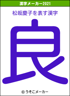 松坂慶子の2021年の漢字メーカー結果