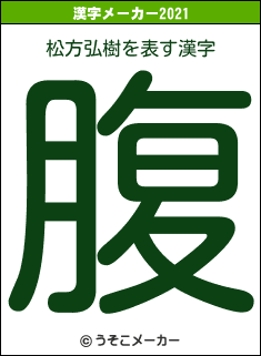 松方弘樹の2021年の漢字メーカー結果
