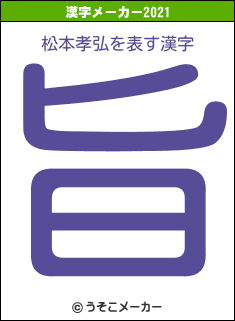 松本孝弘の2021年の漢字メーカー結果