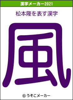 松本隆の2021年の漢字メーカー結果