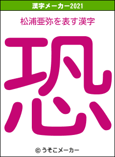 松浦亜弥の2021年の漢字メーカー結果