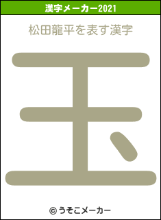 松田龍平の2021年の漢字メーカー結果