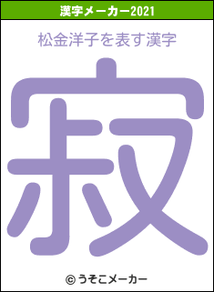 松金洋子の2021年の漢字メーカー結果
