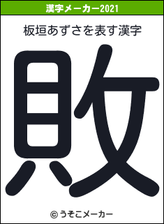 板垣あずさの2021年の漢字メーカー結果