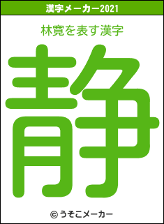 林寛の2021年の漢字メーカー結果