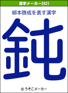 柳本啓成の2021年の漢字メーカー結果