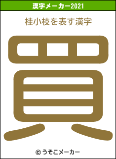 桂小枝の2021年の漢字メーカー結果