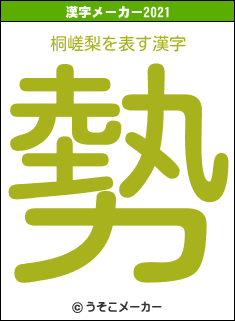 桐嵯梨の2021年の漢字メーカー結果