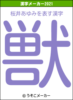 桜井あゆみの2021年の漢字メーカー結果