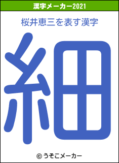 桜井恵三の2021年の漢字メーカー結果