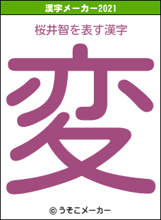 桜井智の2021年の漢字メーカー結果