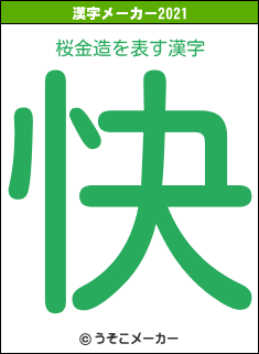 桜金造の2021年の漢字メーカー結果