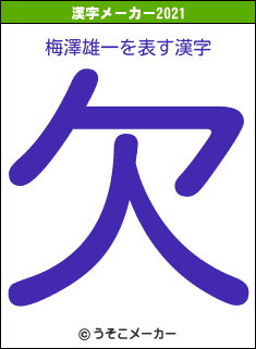 梅澤雄一の2021年の漢字メーカー結果