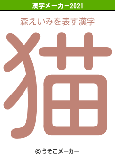 森えいみの2021年の漢字メーカー結果