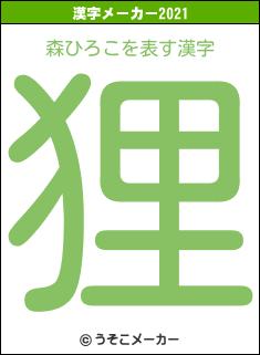 森ひろこの2021年の漢字メーカー結果
