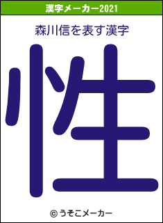 森川信の2021年の漢字メーカー結果