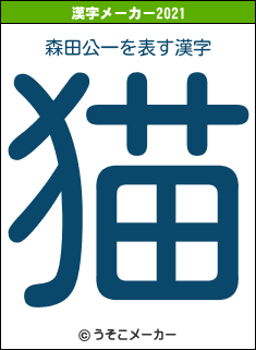 森田公一の2021年の漢字メーカー結果