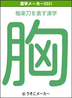 極楽刀の2021年の漢字メーカー結果
