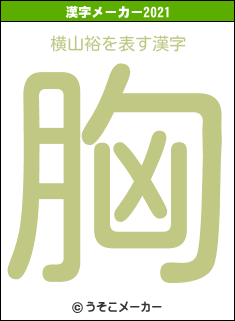 横山裕の2021年の漢字メーカー結果
