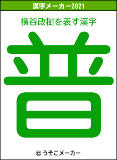 横谷政樹の2021年の漢字メーカー結果