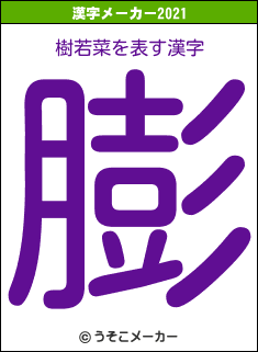 樹若菜の2021年の漢字メーカー結果