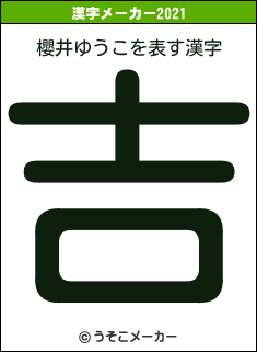 櫻井ゆうこの2021年の漢字メーカー結果