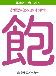 次原かなの2021年の漢字メーカー結果