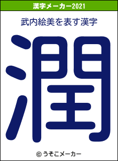 武内絵美の2021年の漢字メーカー結果