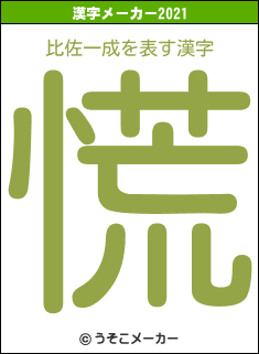 比佐一成の2021年の漢字メーカー結果