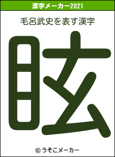 毛呂武史の2021年の漢字メーカー結果