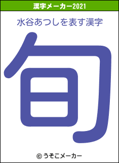 水谷あつしの2021年の漢字メーカー結果
