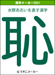 水野あおいの2021年の漢字メーカー結果