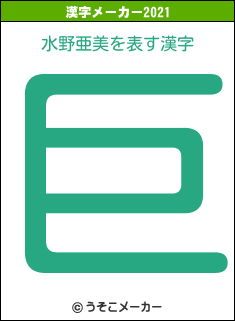 水野亜美の2021年の漢字メーカー結果