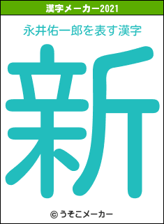 永井佑一郎の2021年の漢字メーカー結果