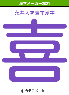 永井大の2021年の漢字メーカー結果