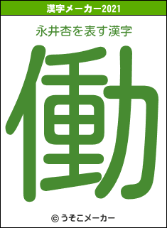 永井杏の2021年の漢字メーカー結果