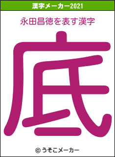 永田昌徳の2021年の漢字メーカー結果