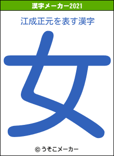 江成正元の2021年の漢字メーカー結果