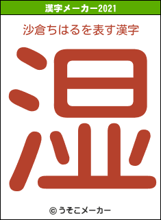 沙倉ちはるの2021年の漢字メーカー結果