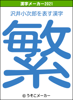 沢井小次郎の2021年の漢字メーカー結果