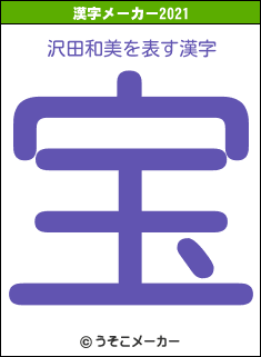 沢田和美の2021年の漢字メーカー結果