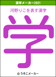 河野りこの2021年の漢字メーカー結果