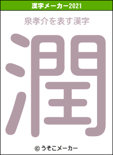 泉孝介の2021年の漢字メーカー結果