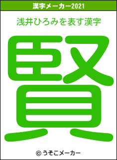浅井ひろみの2021年の漢字メーカー結果