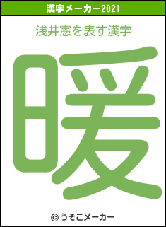 浅井憲の2021年の漢字メーカー結果