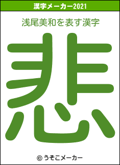 浅尾美和の2021年の漢字メーカー結果