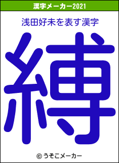 浅田好未の2021年の漢字メーカー結果