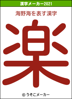 海野海の2021年の漢字メーカー結果