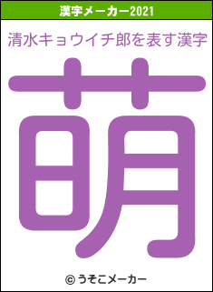 清水キョウイチ郎の2021年の漢字メーカー結果