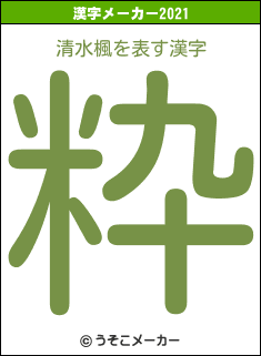 清水楓の2021年の漢字メーカー結果